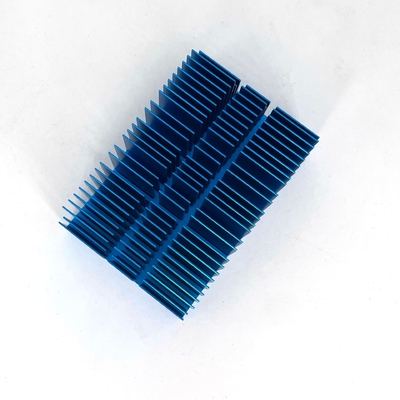 AL6063-T5 Aluminium Profiles Slotting Extruded Heat Sink With Anodizing Blue