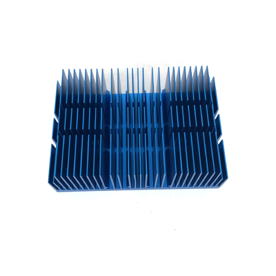 AL6063-T5 Aluminium Profiles Slotting Extruded Heat Sink With Anodizing Blue