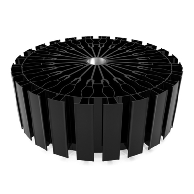 LED Lighting 150W Aluminum Extrusion Heat Sink With Anodizing Black