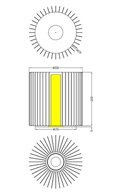 300W Bigger Power Aluminum Profile Heat Sink Anodizing Black For LED Lighting