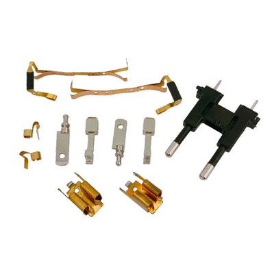 Switch Electrical Brass Components Metal Copper Stamping Parts For Silver Contact Rivet